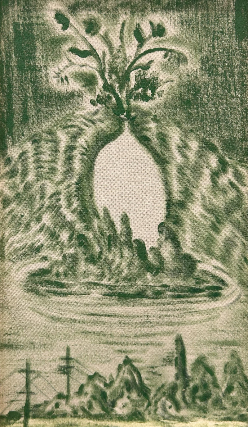 S/t de la serie “La imagen abierta" - Óleo sobre lienzo crudo - 36 x 21 cm - 2025