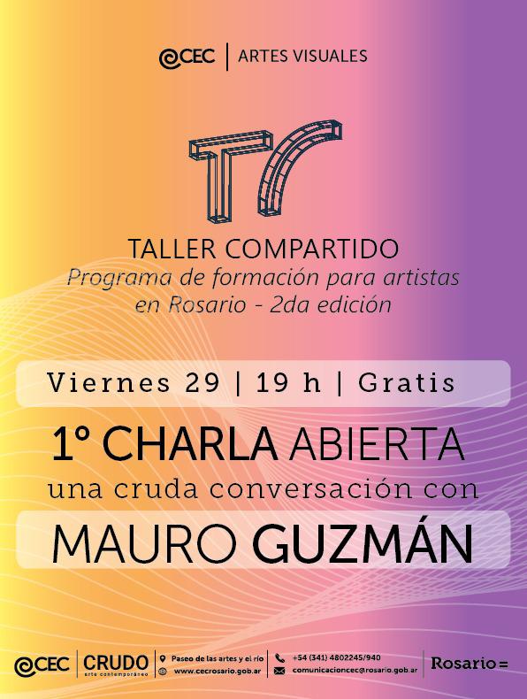 Flyer de Cruda Conversación con Mauro Guzmán