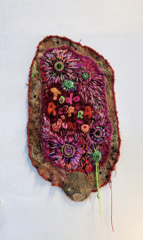 Bordado sobre apillera 70 x 41 cm. 2025