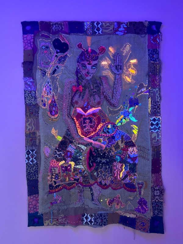 Bordado sobre arpillera. 160 x 100 cm. 2023
