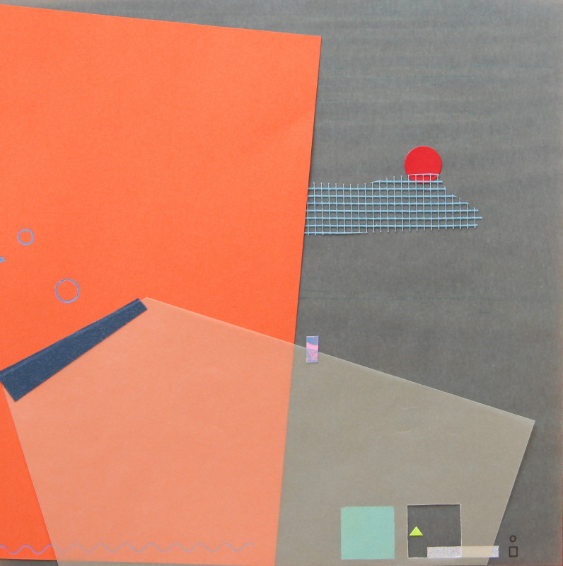 Collage, papel, pegatina y marcador permanente. 20 x 20 cm. 2024