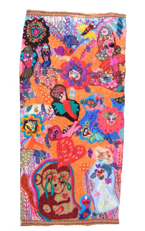 Telas bordadas con lana e hilo. 77 x 37 cm. 2015