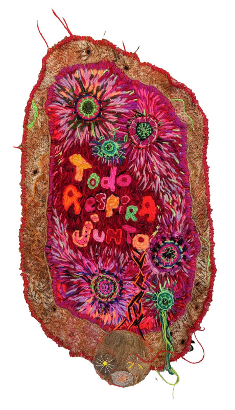 Bordado sobre apillera 70 x 41 cm. 2025