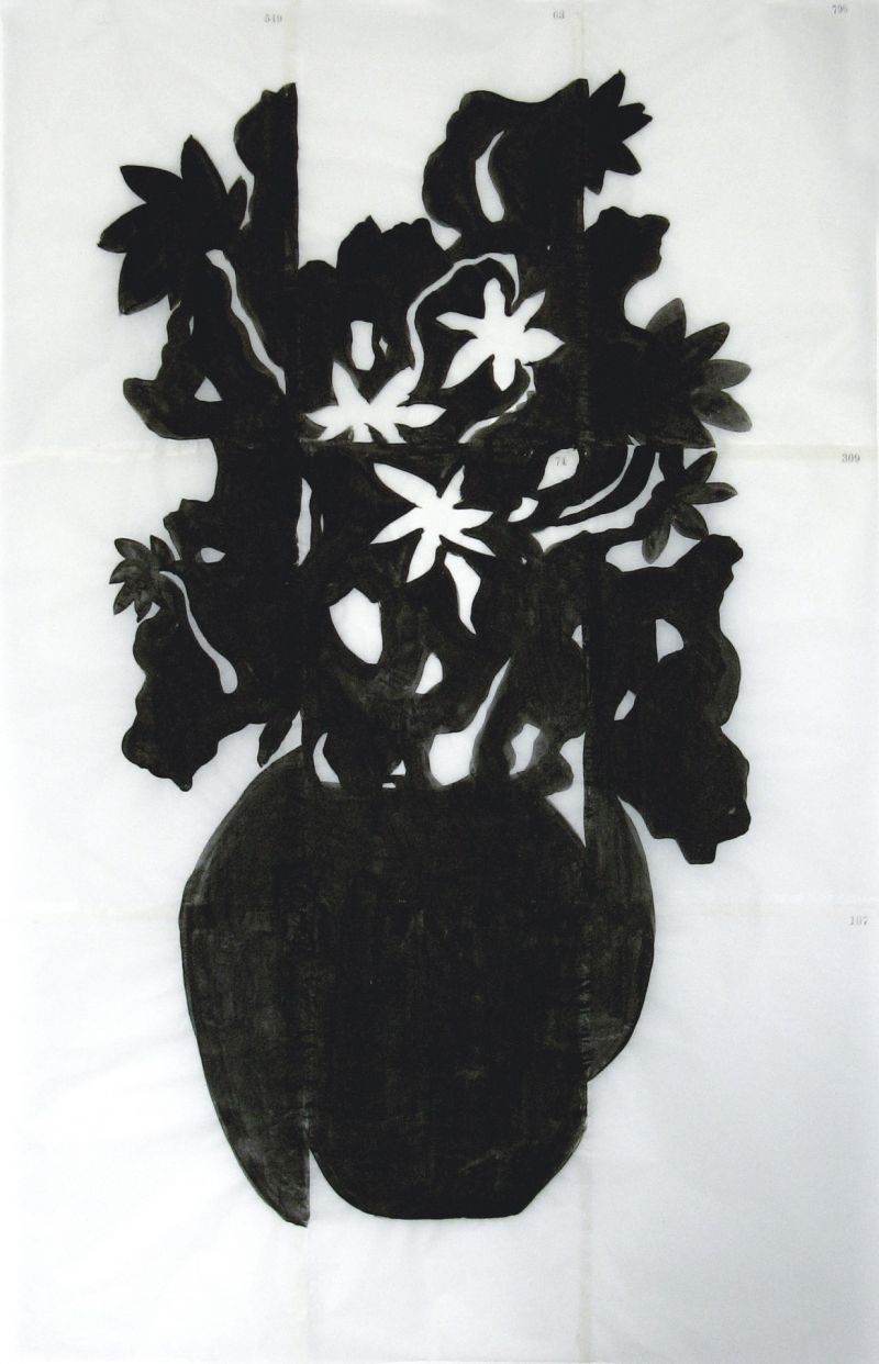 COPIADOR - Los desvelos. Acrílico sobre papel vegetal (9 hojas numeradas de libro Copiador pegadas). 1 x 0,70 m. 2020