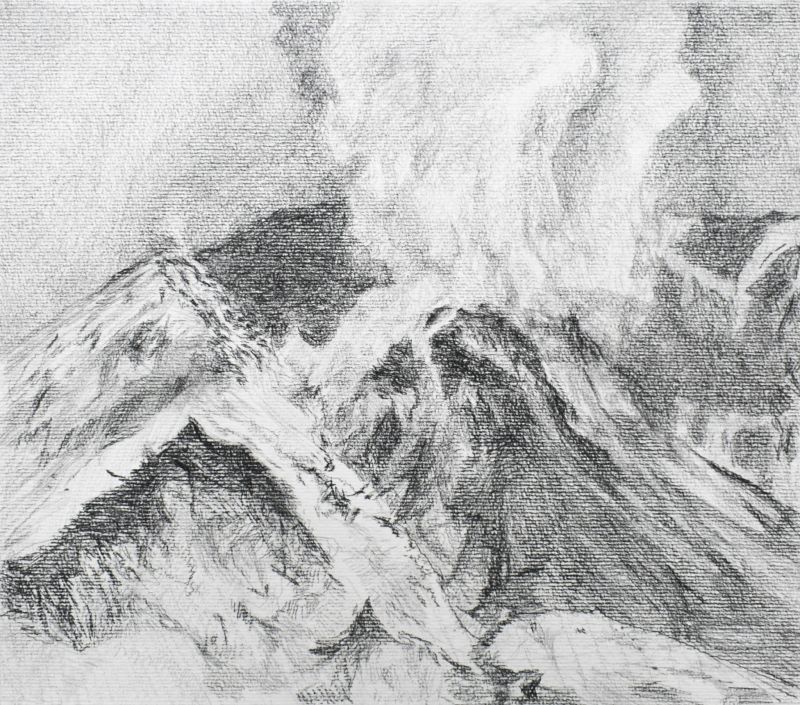 "Arderemos también en las alturas" de Facundo Díaz | 35.5 x 31 cm | Óleo pastel sobre papel | 2020