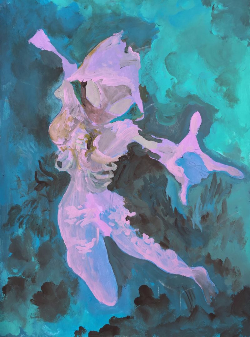 "Gwen zombie" de Ariel Costa | 20 x 27 cm | Acrílico sobre papel | 2020