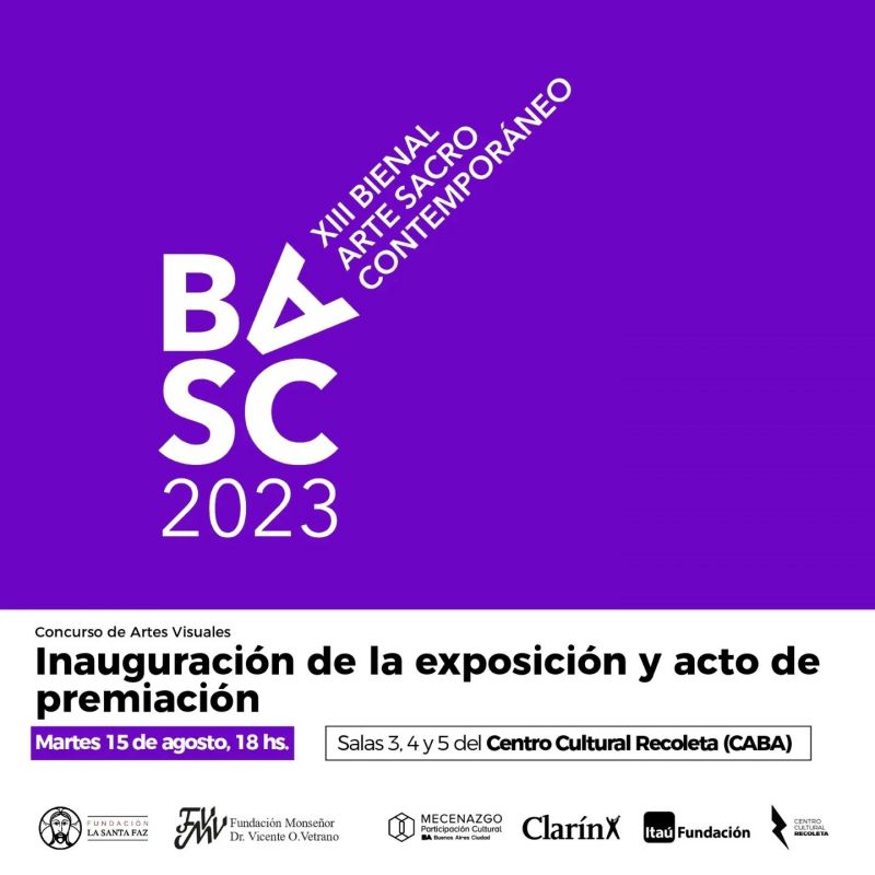 Flyer de la  XIII edición de la Bienal de Arte Sacro Contemporáneo.