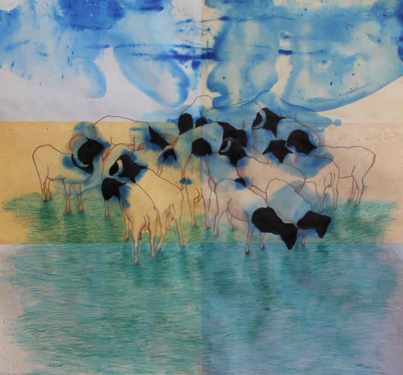 Neblina - Tinta sobre wallpaper - 82 x 87 cm - 2022 - Egar Murillo