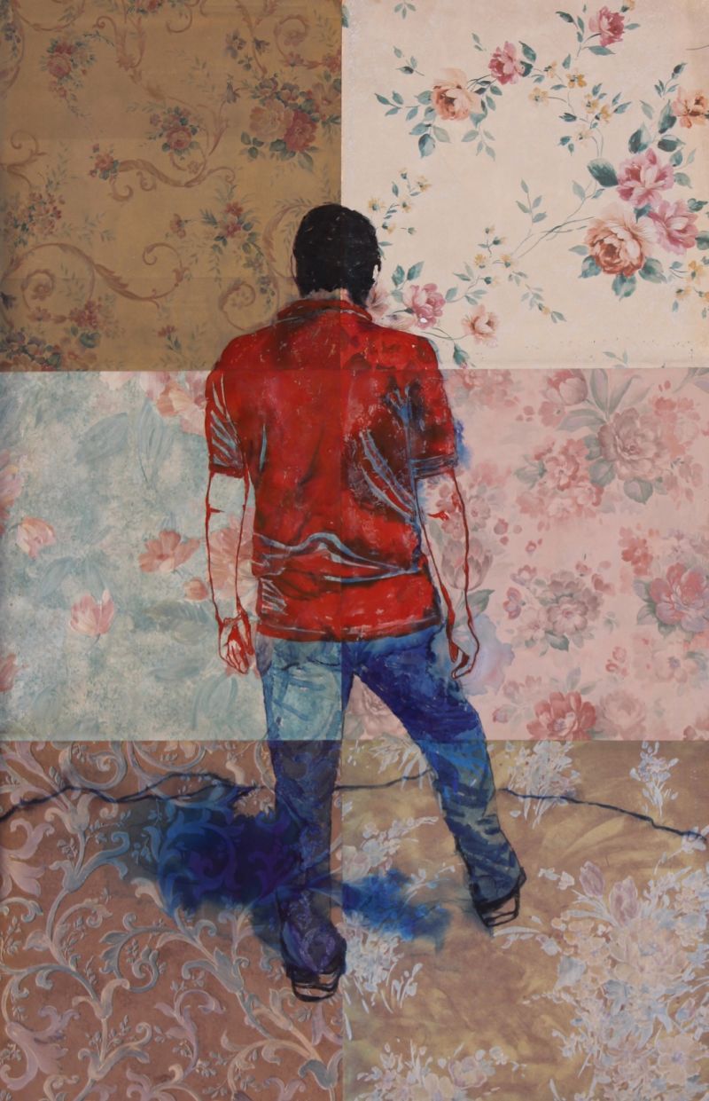 Ver el paisaje - Tinta sobre wallpaper - 116,5 x 75 cm - 2022 - Egar Murillo
