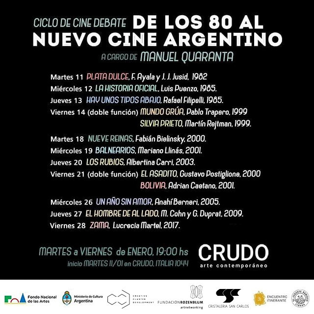 Cine-debate Crudo | coordinado por Manuel Quaranta